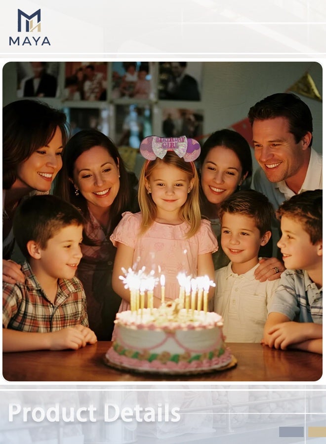 مايا طوق رأس ميني ماوس لعيد الميلاد، طوق رأس لامع لحفلات أعياد الميلاد للبنات، لوازم حفلات أعياد الميلاد (وردي) - Image 4